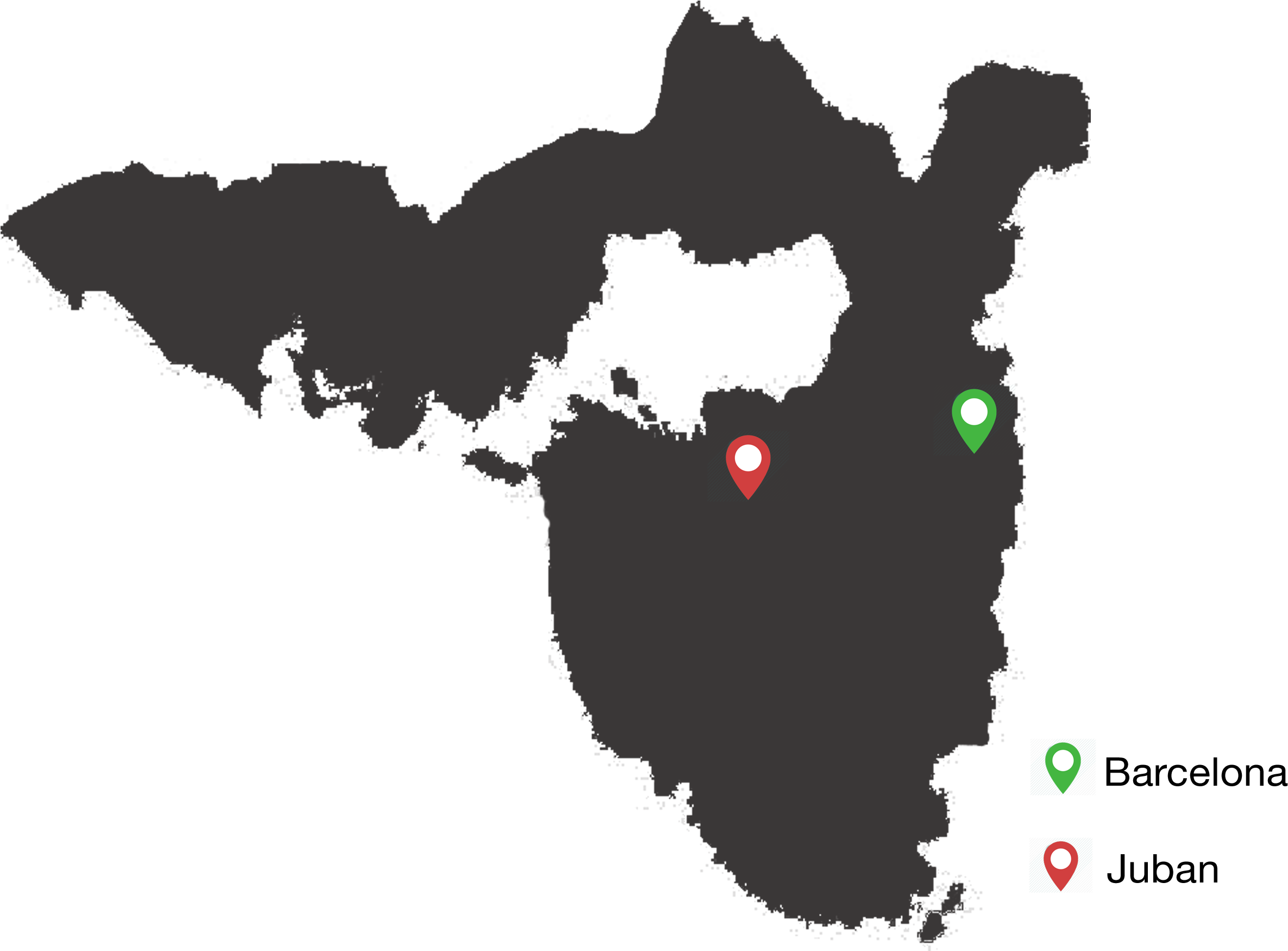 Philippines_ Map_ Barcelona_ Juban_ Points