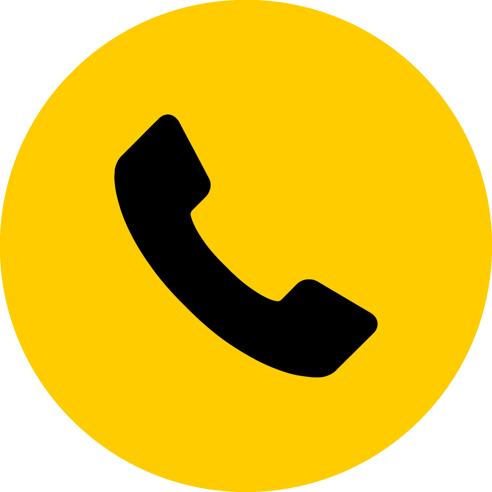 Phone Icon Yellow Circle Background