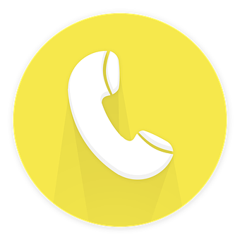 Phone Receiver Icon Yellow Background