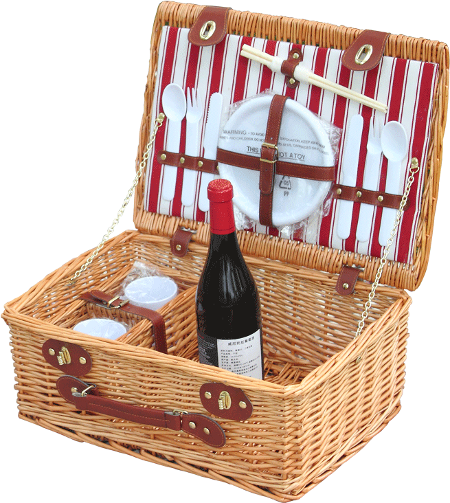 Picnic Basket With Accessoriesand Wine