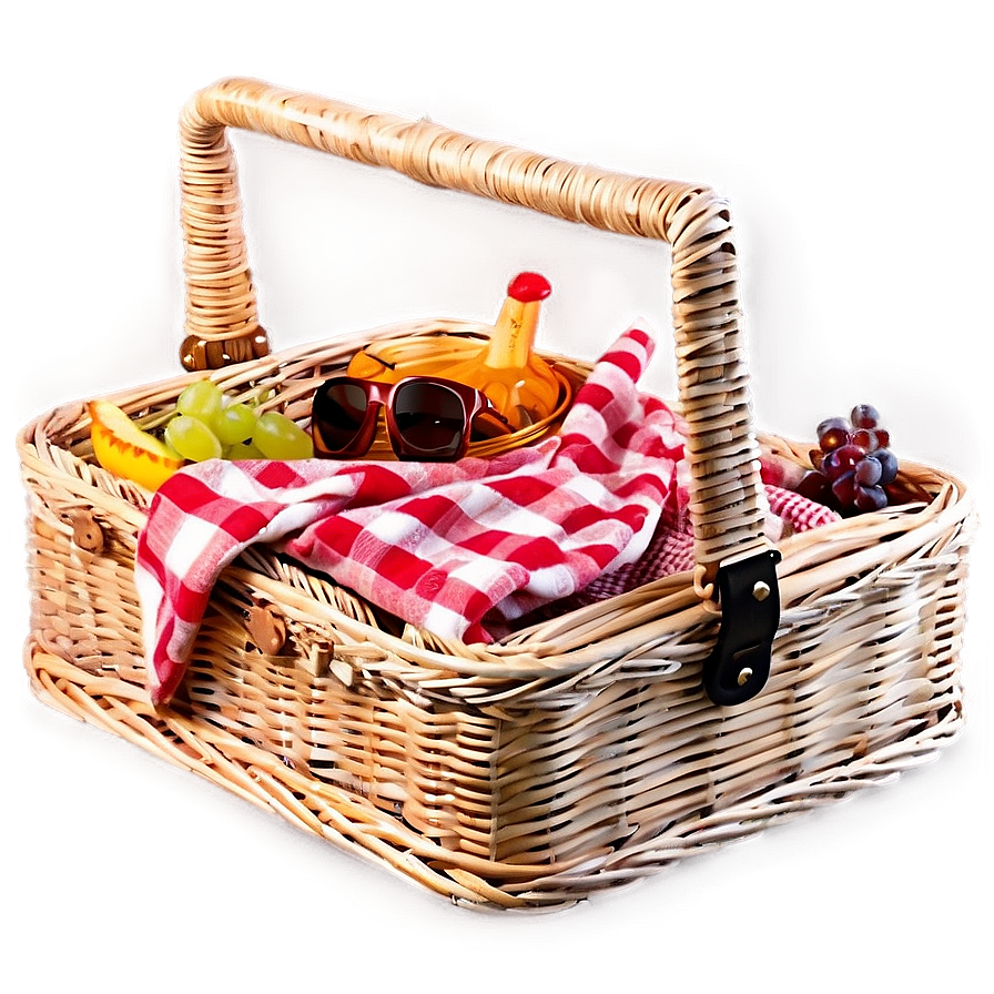 Picnic Basket With Glasses Png 06122024