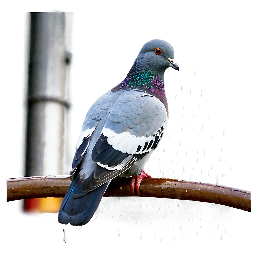 Pigeon In Rain Png 05242024