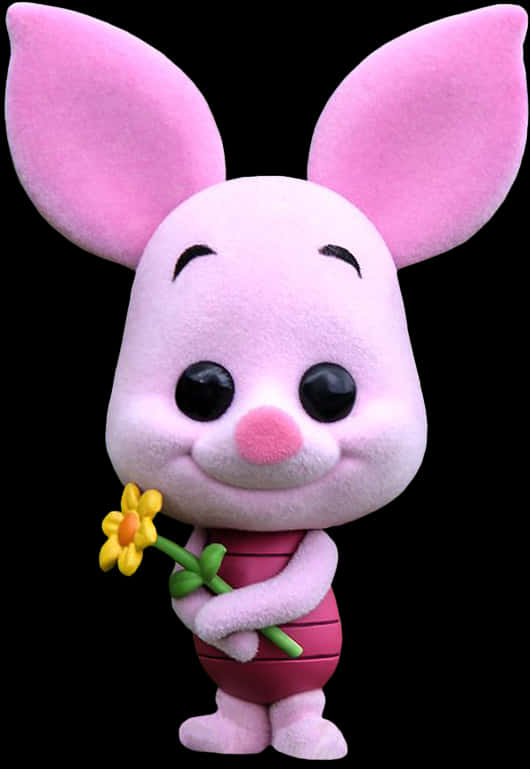 Piglet Holding Flower