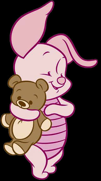 Piglet Hugging Teddy Bear