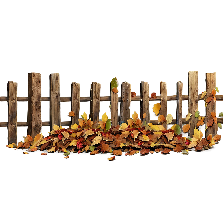 Pile Of Leaves By Fence Png Fct