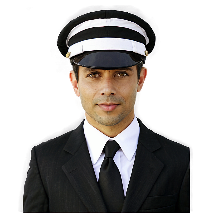 Pilot Hat In Black And White Png Tlp5