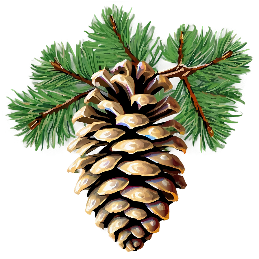 Pine Cone Illustration Png 36