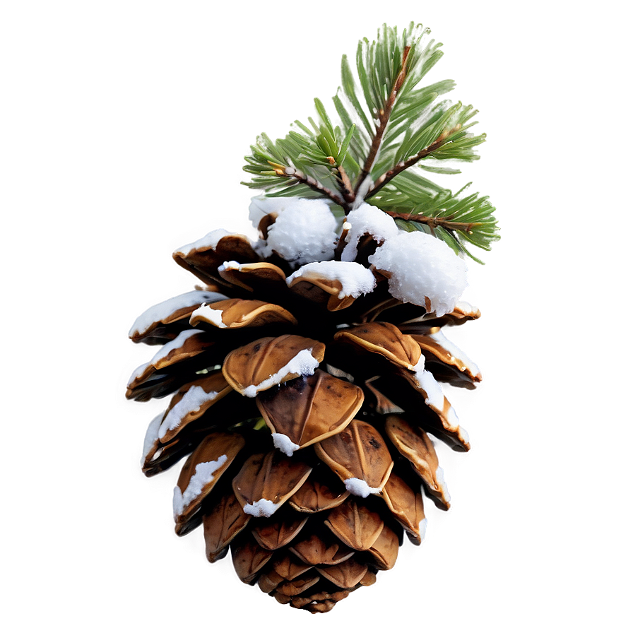 Pine Cone With Snow Png Ajx