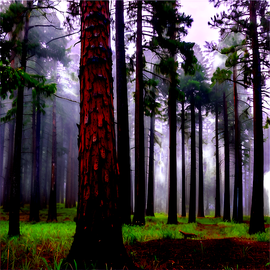 Pine Forest Misty Morning Png 06132024