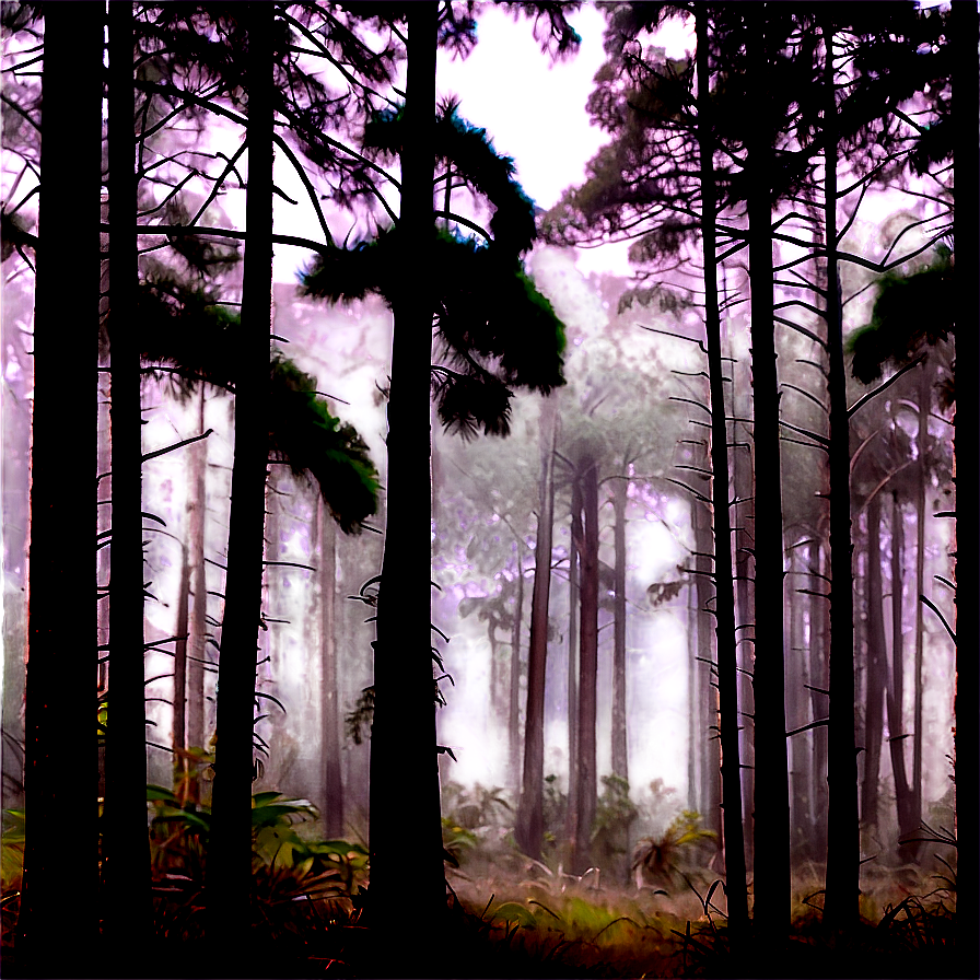 Pine Forest Misty Morning Png 38