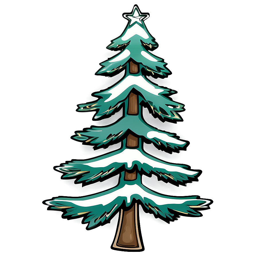 Pine Tree Christmas Outline Png 24