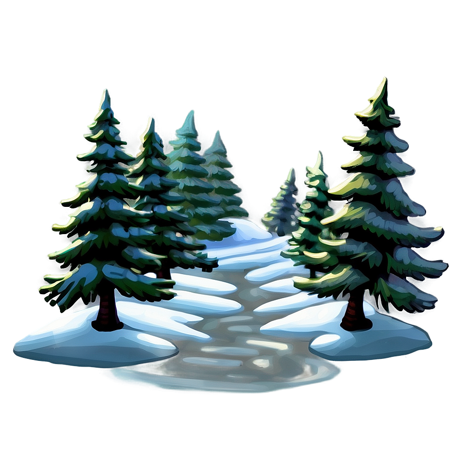 Pine Tree Pathway Scene Png Qni