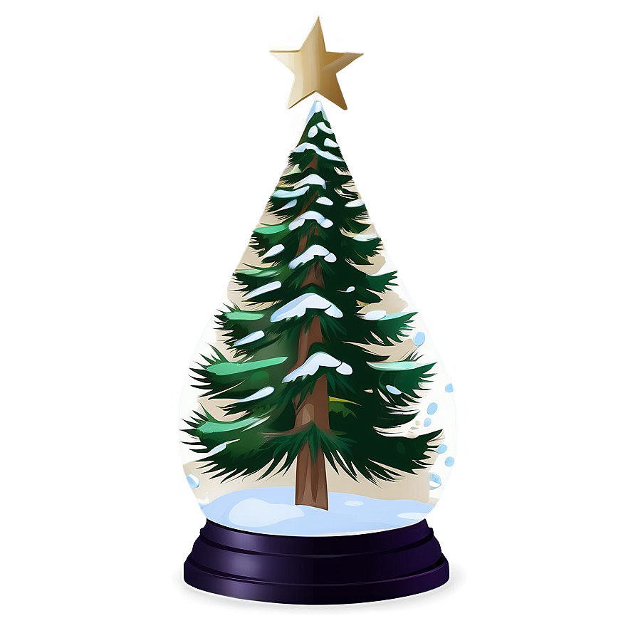 Pine Tree Snow Globe Png Mrx