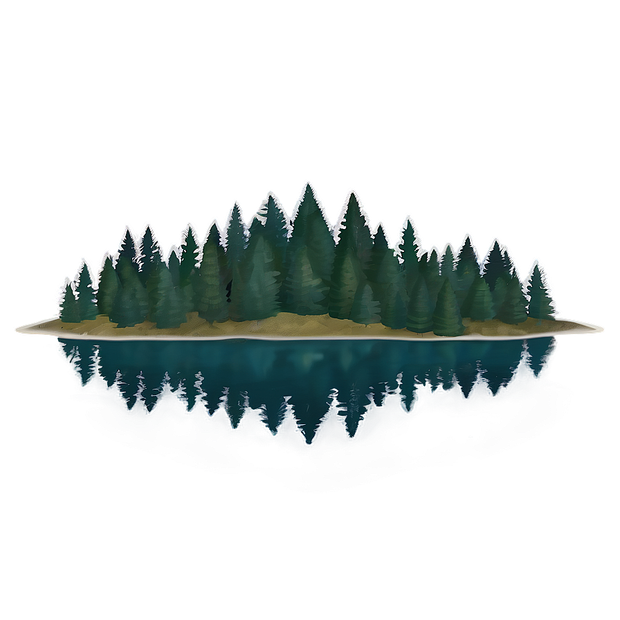 Pine Trees And Lake Png Wbn