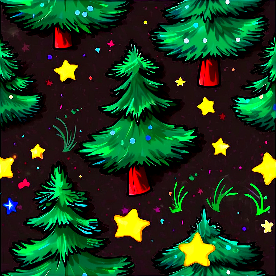 Pine Trees And Stars Png Ncj22