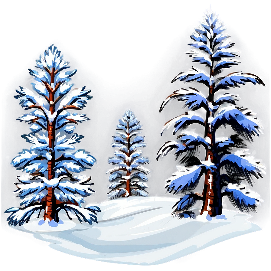 Pine Trees In Snow Png 05252024