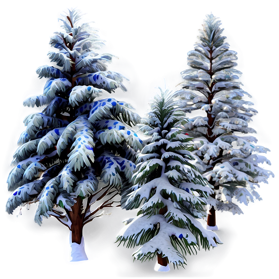 Pine Trees In Winter Png Dwx