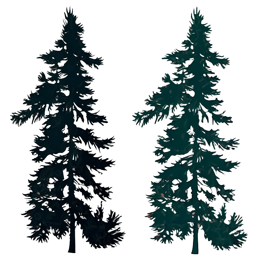 Pine Trees Silhouette Vector Png 05252024