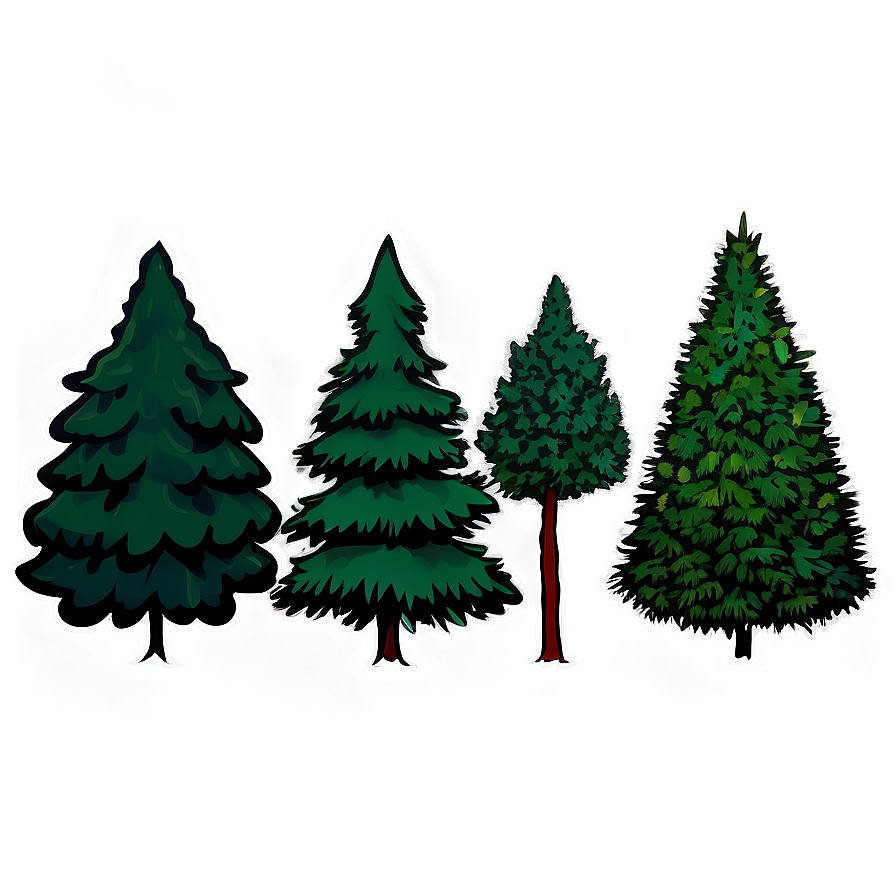 Pine Trees Vector Png Hru36