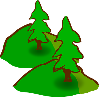 Pine Treeson Hills Vector