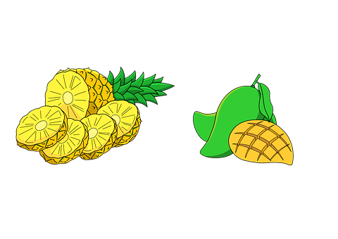 Pineapple_and_ Mango_ Vector_ Art