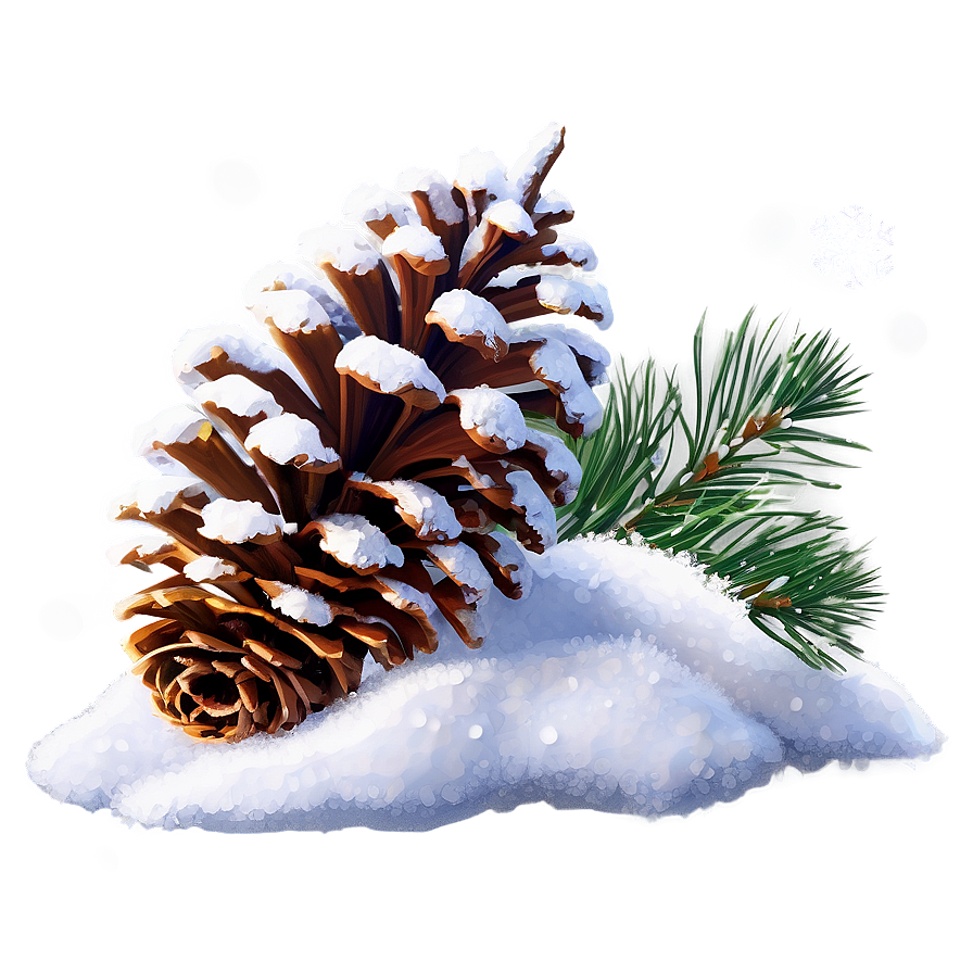 Pinecone In Snow Scene Png 61