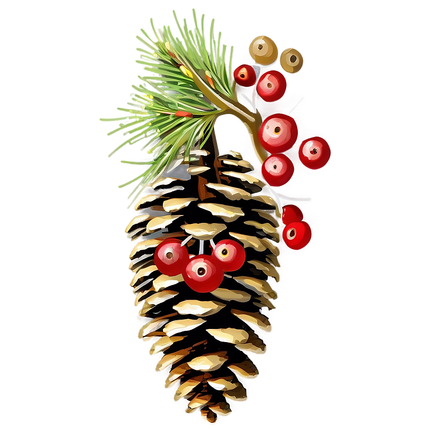 Pinecone With Berries Png Dfh