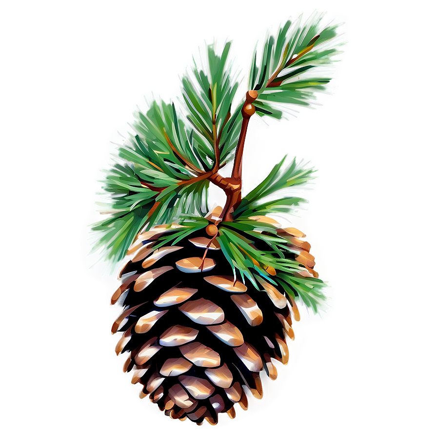 Pinecone With Branch Png 62