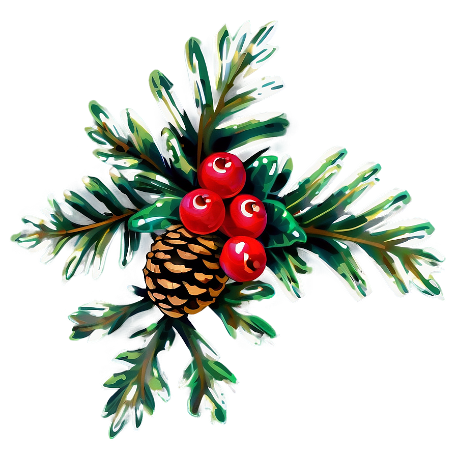 Pinecone With Holly Leaves Png Xkc3