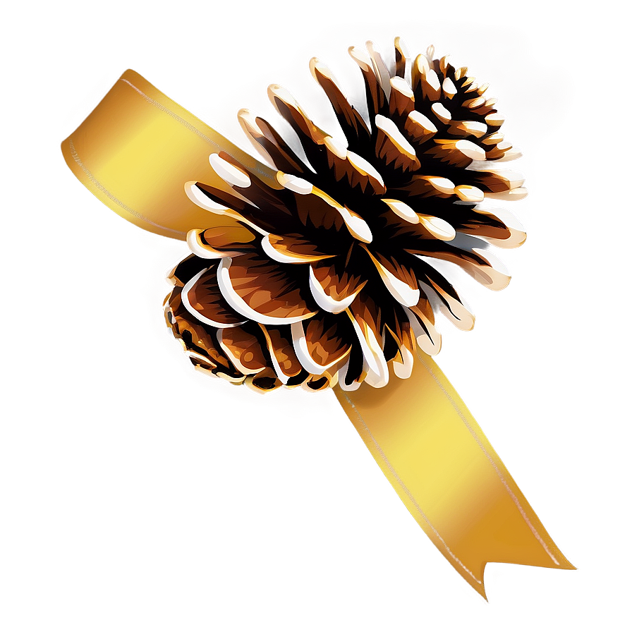 Pinecone With Ribbon Accent Png Wwd39