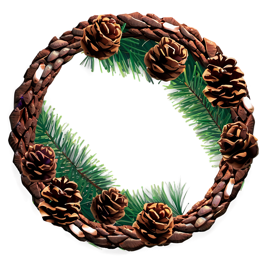 Pinecone Wreath Element Png 17