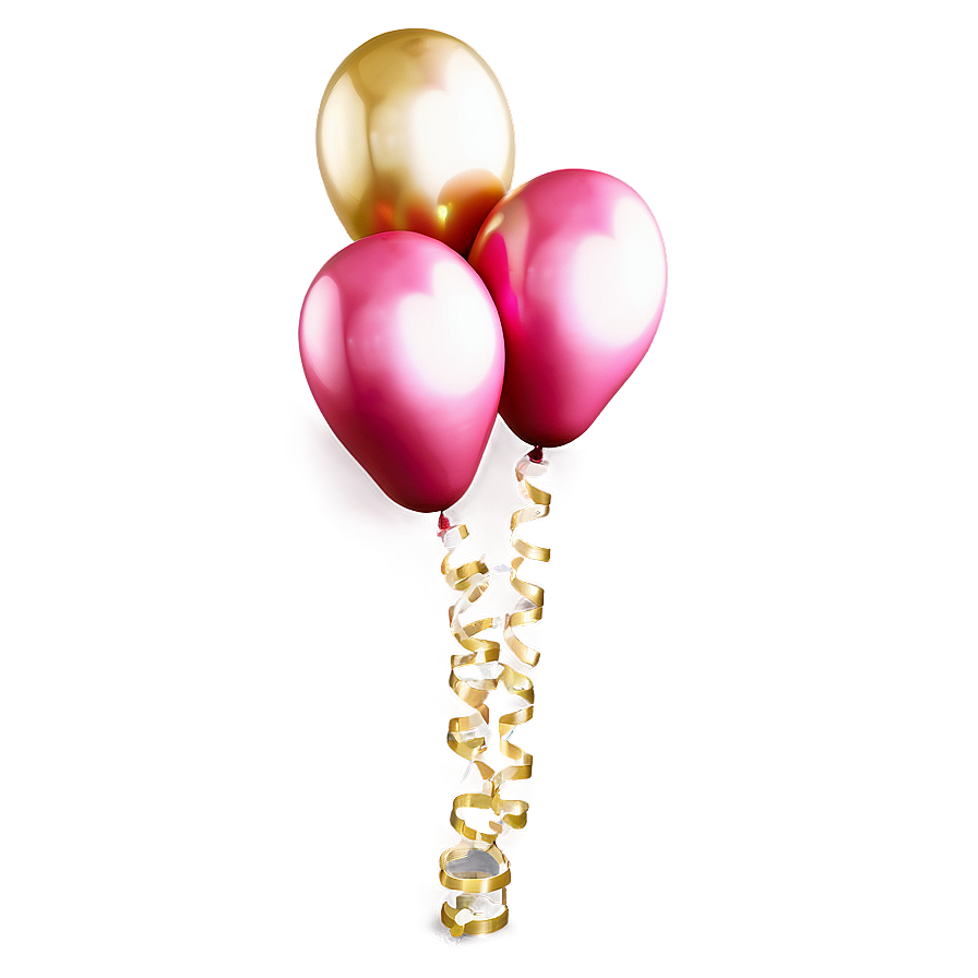 Pink And Gold Balloons Elegance Png 06122024