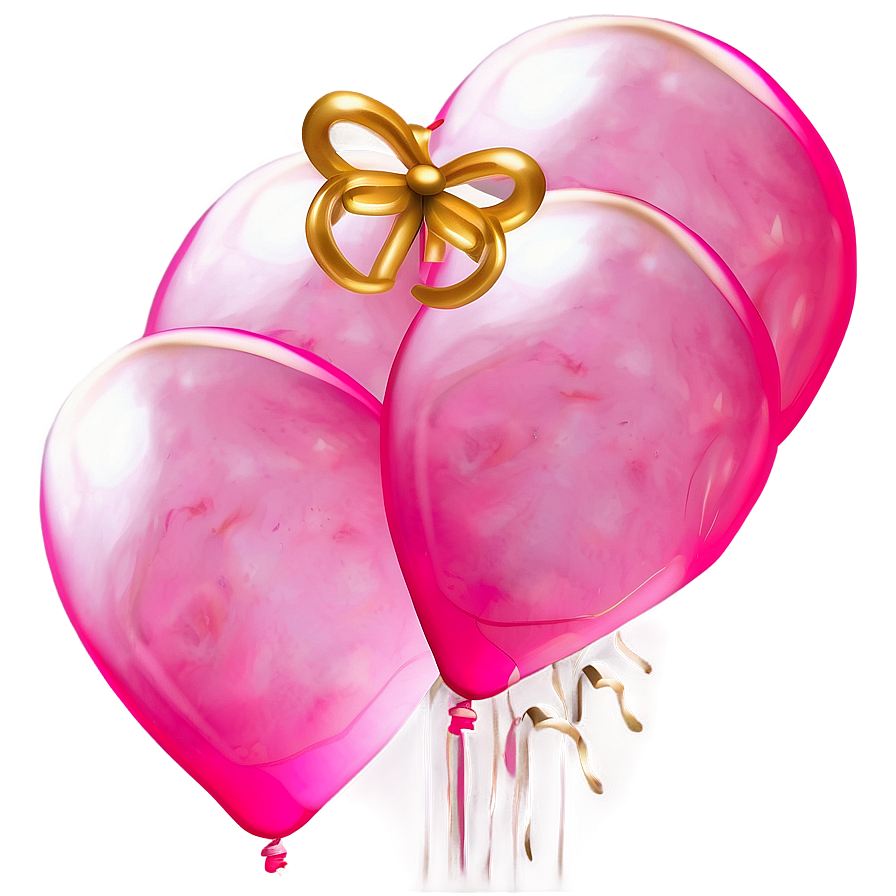 Pink And Gold Balloons Elegance Png Pde