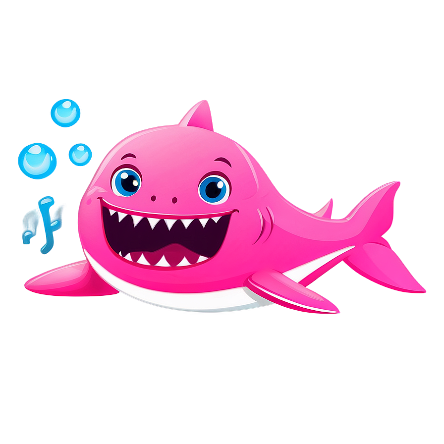 Pink Baby Shark Nursery Rhyme Illustration Png 67