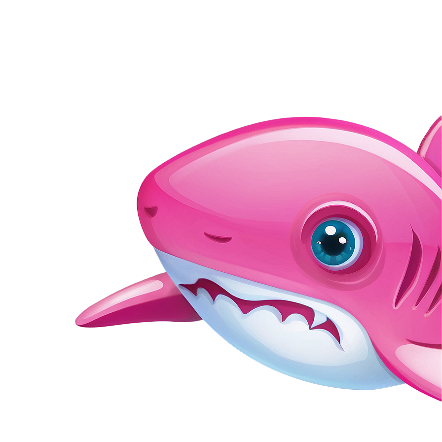 Pink Baby Shark With Cute Eyes Png Bxc25