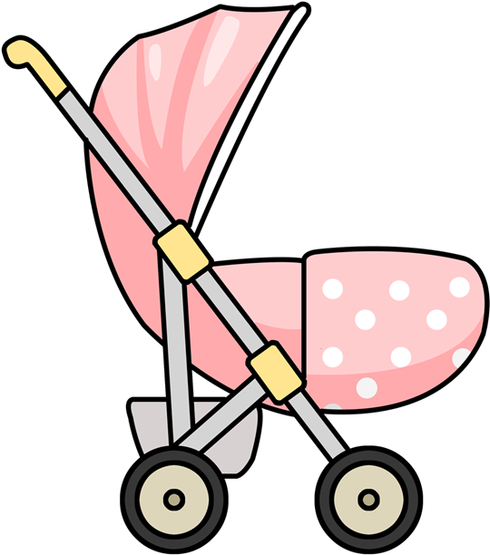 Pink Baby Stroller Cartoon