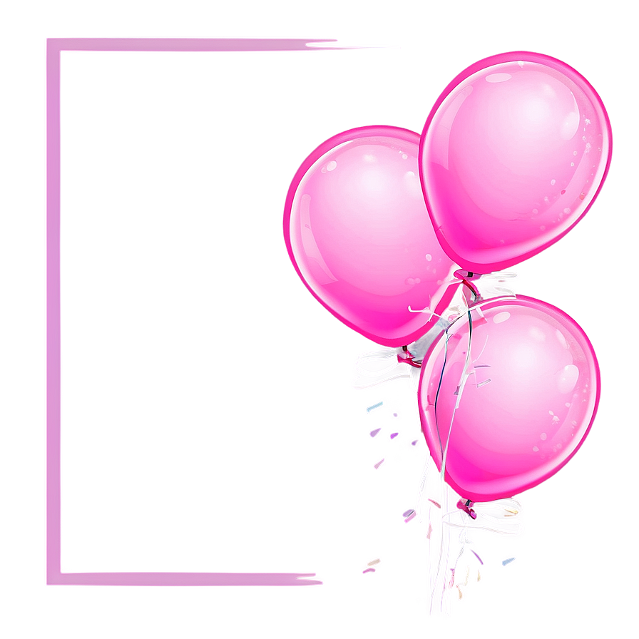 Pink Balloons Border Frame Png Dhb8