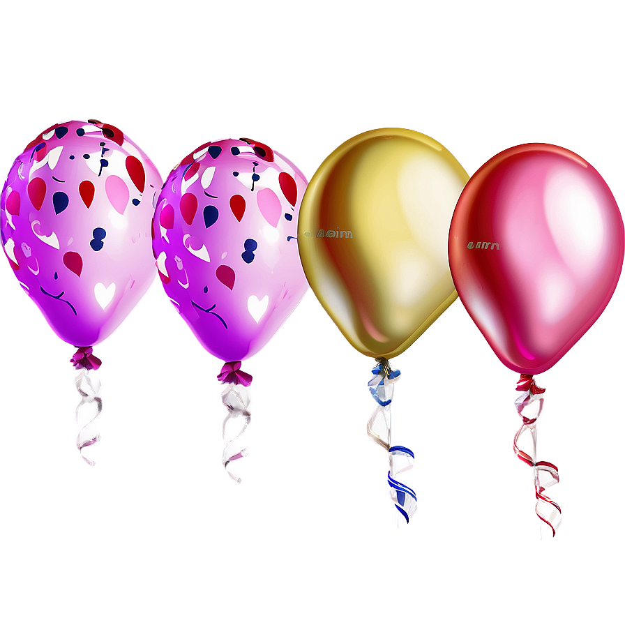 Pink Balloons Celebration Png Tug84