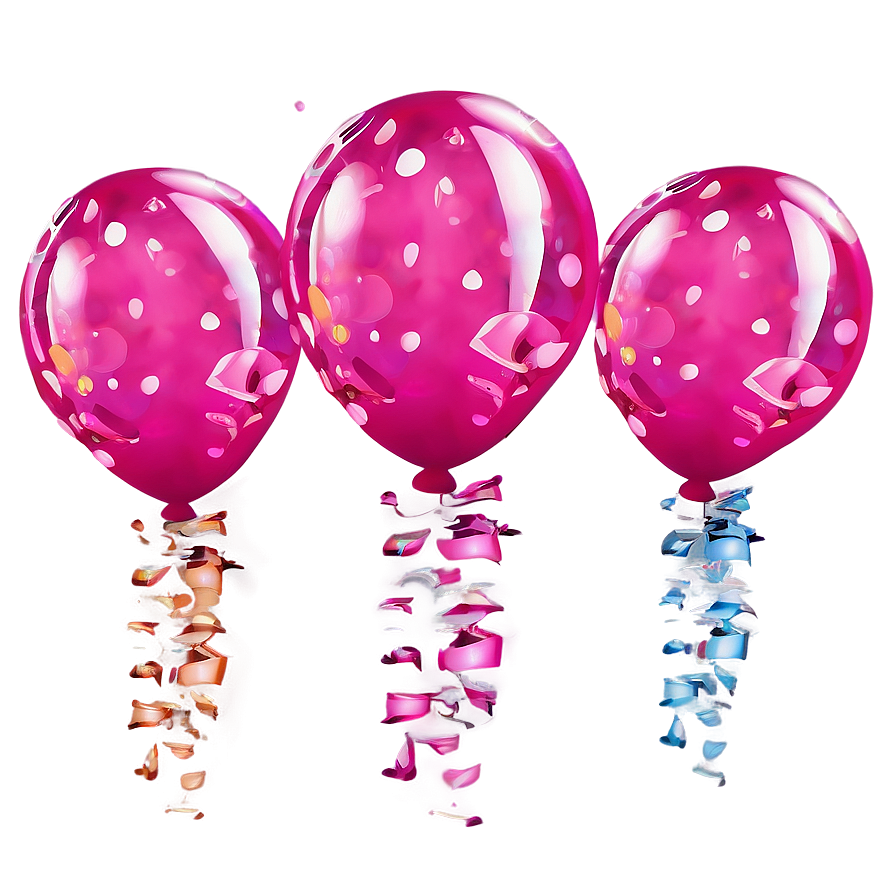 Pink Balloons Confetti Splash Png 06122024