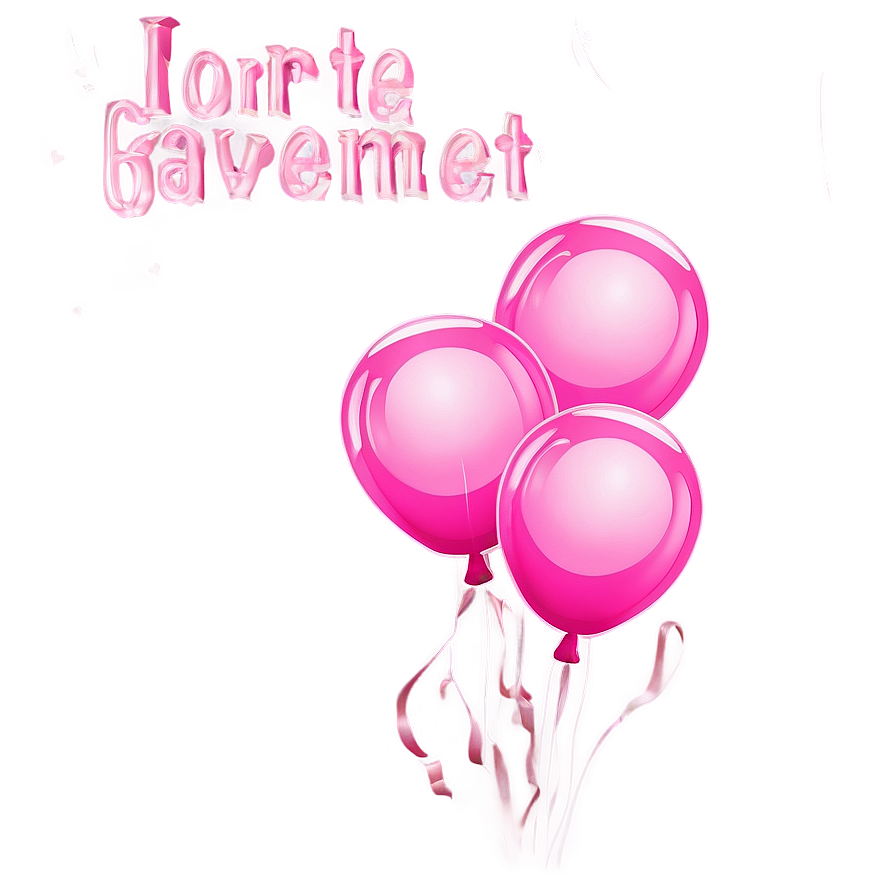 Pink Balloons Festive Bouquet Png 19