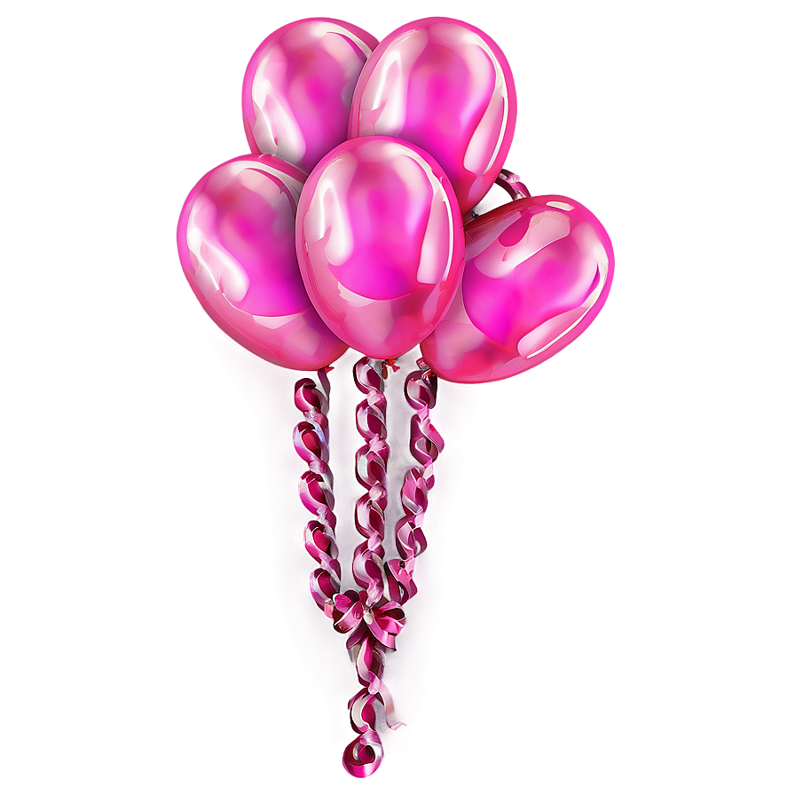 Pink Balloons Ribbon Tied Png Tgv76