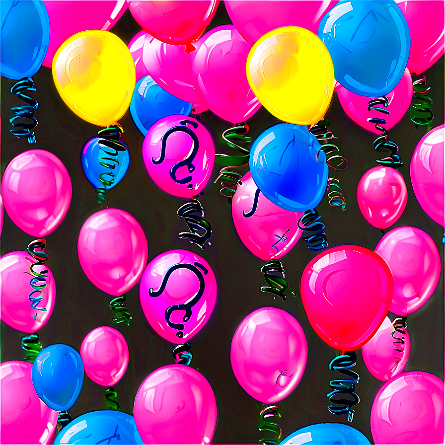 Pink Balloons With Messages Png 50