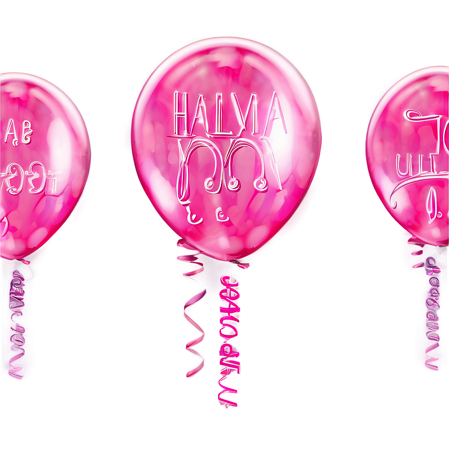 Pink Balloons With Messages Png Cdv22