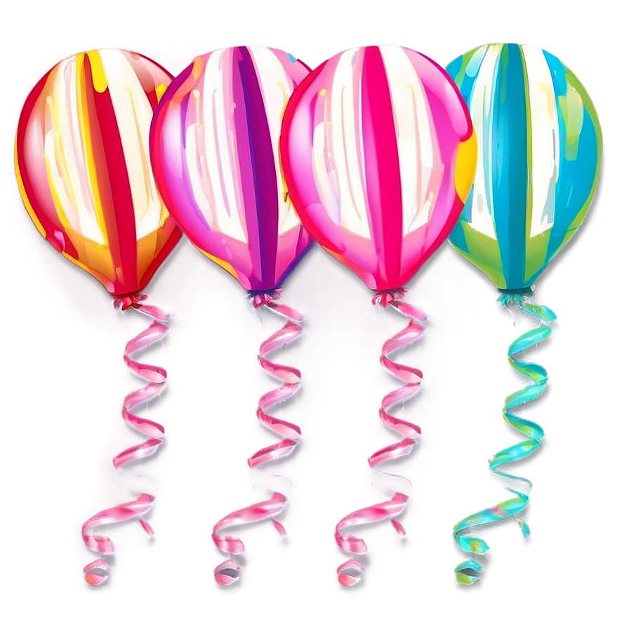 Pink Balloons With Stripes Png 06122024