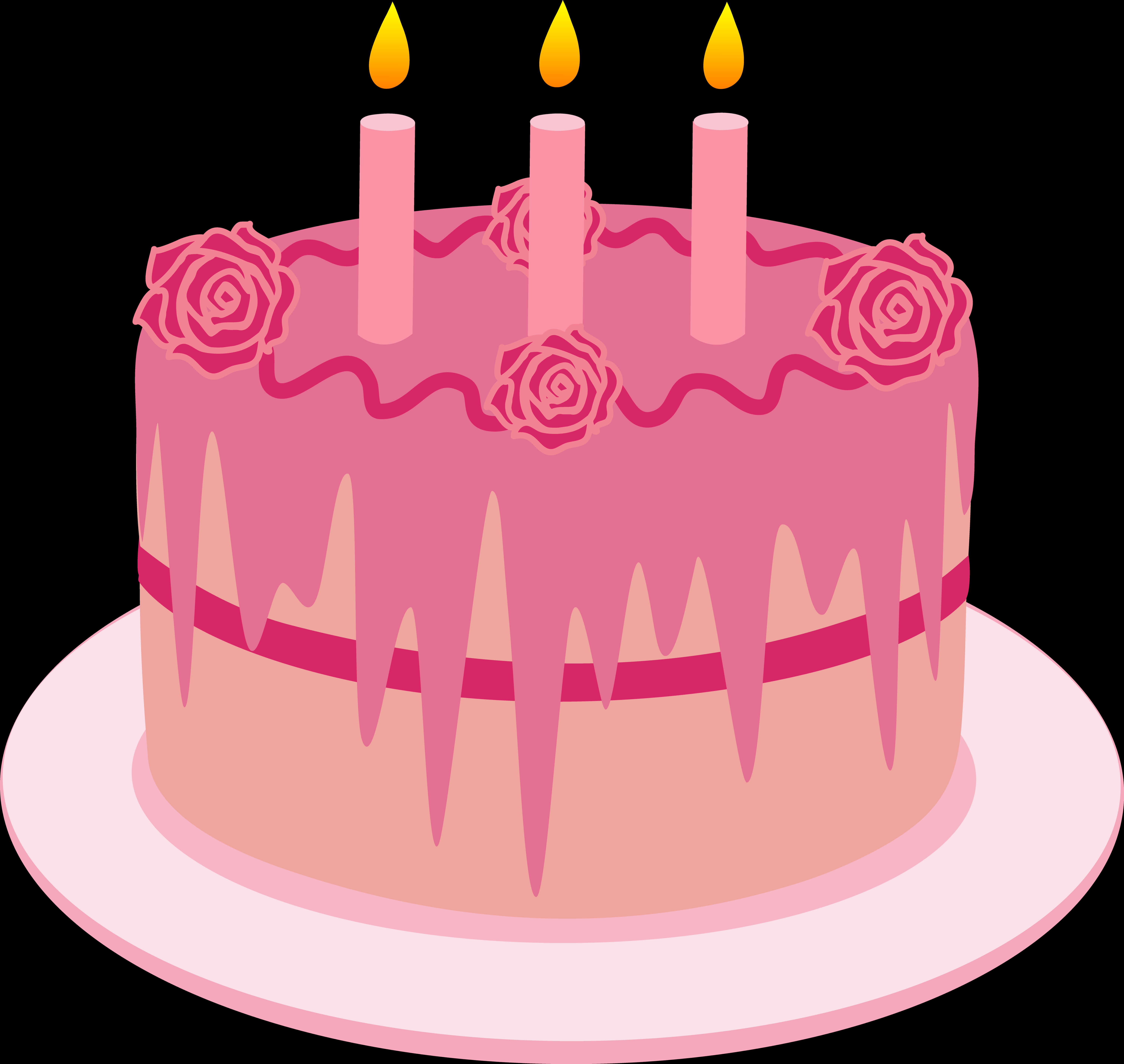 Pink Birthday Cake Illustration