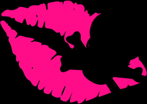 Pink Black Kiss Skull Illusion