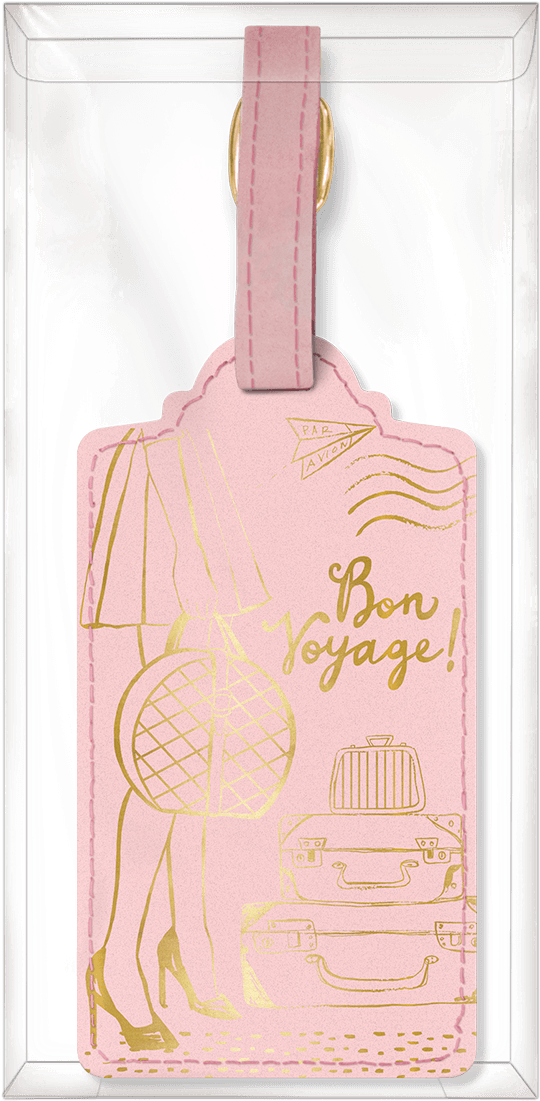 Pink Bon Voyage Luggage Tag