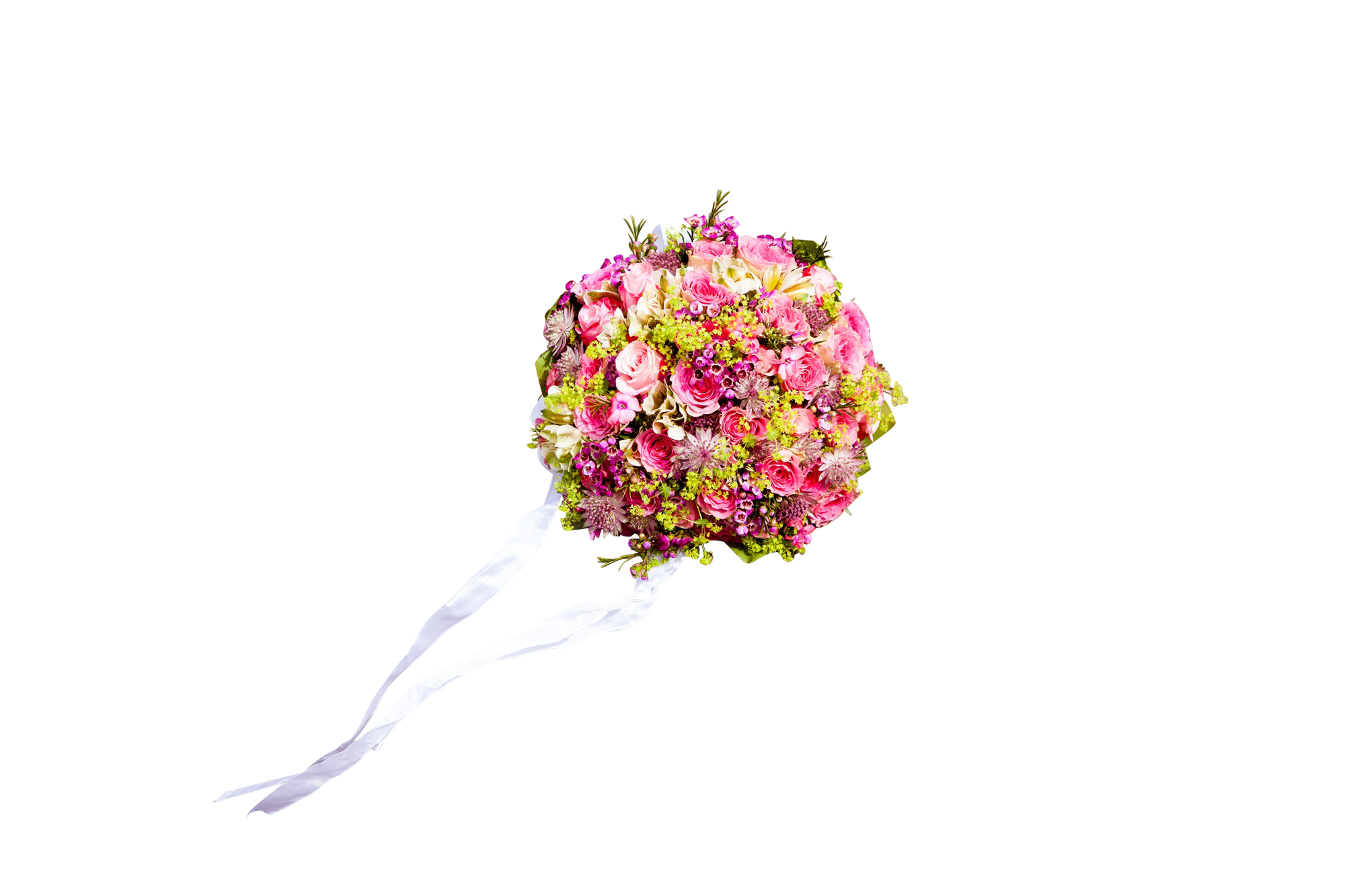 Pink Bridal Bouquet Black Background