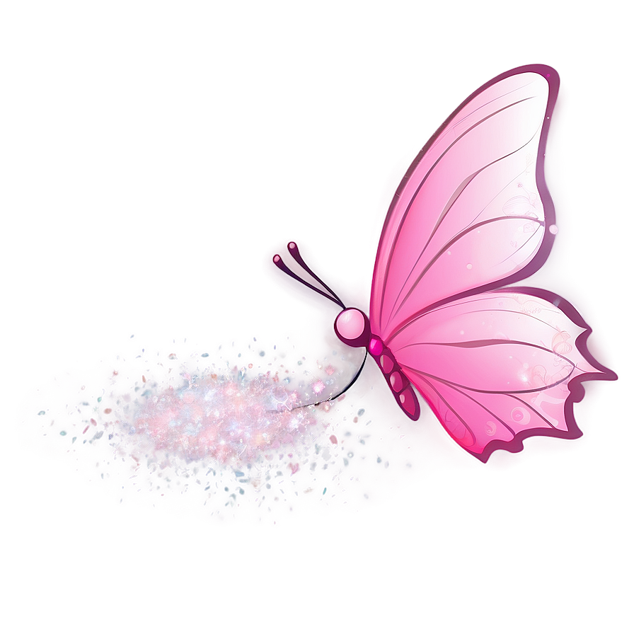 Pink Butterfly And Fairy Dust Png 50