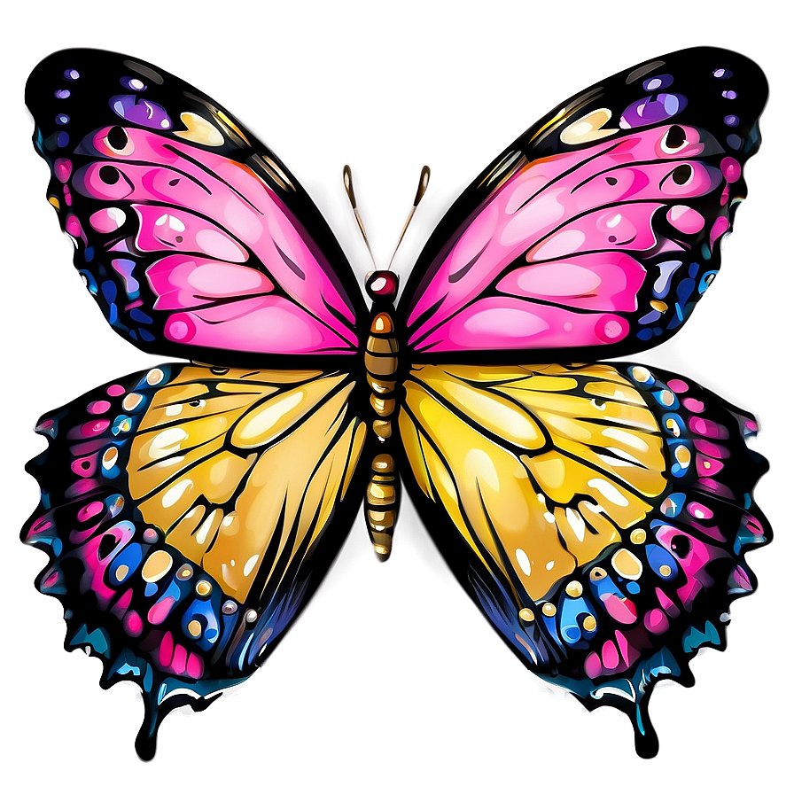 Pink Butterfly Authentic Look Png 13